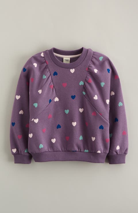 Kids' Puff Sleeve Cotton Blend Sweatshirt (Toddler, Little Kid & Big Kid)