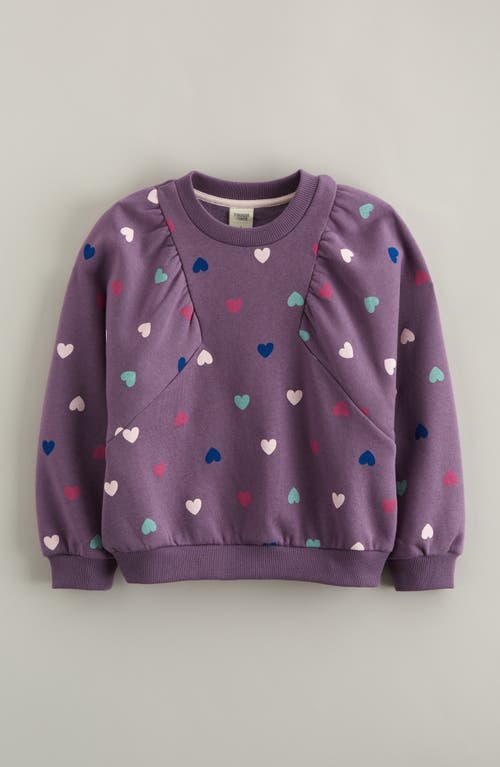 Tucker + Tate Kids' Puff Sleeve Cotton Blend Sweatshirt In Purple