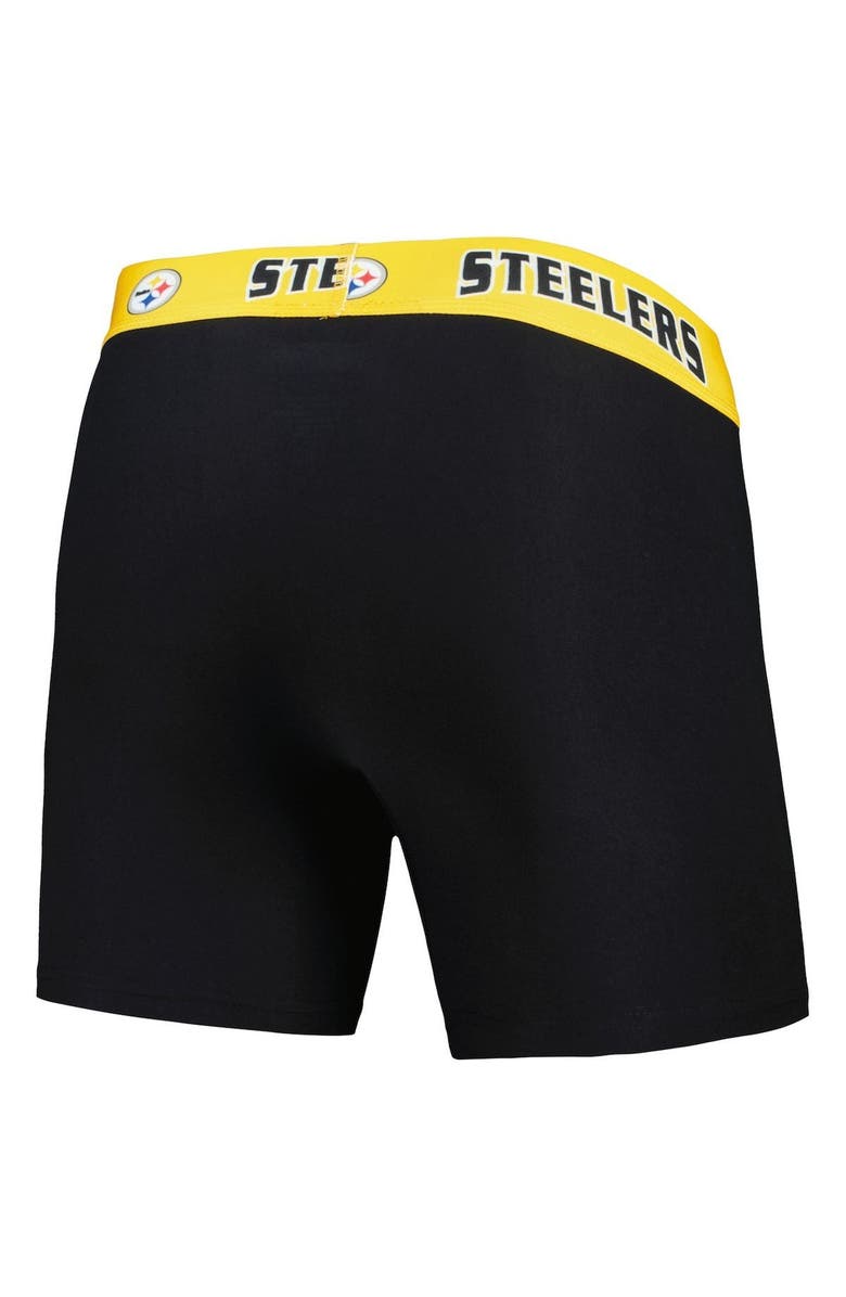 CONCEPTS SPORT Men's Concepts Sport Black/Gold Pittsburgh Steelers 2-Pack Boxer Briefs Set, Alternate, color, 