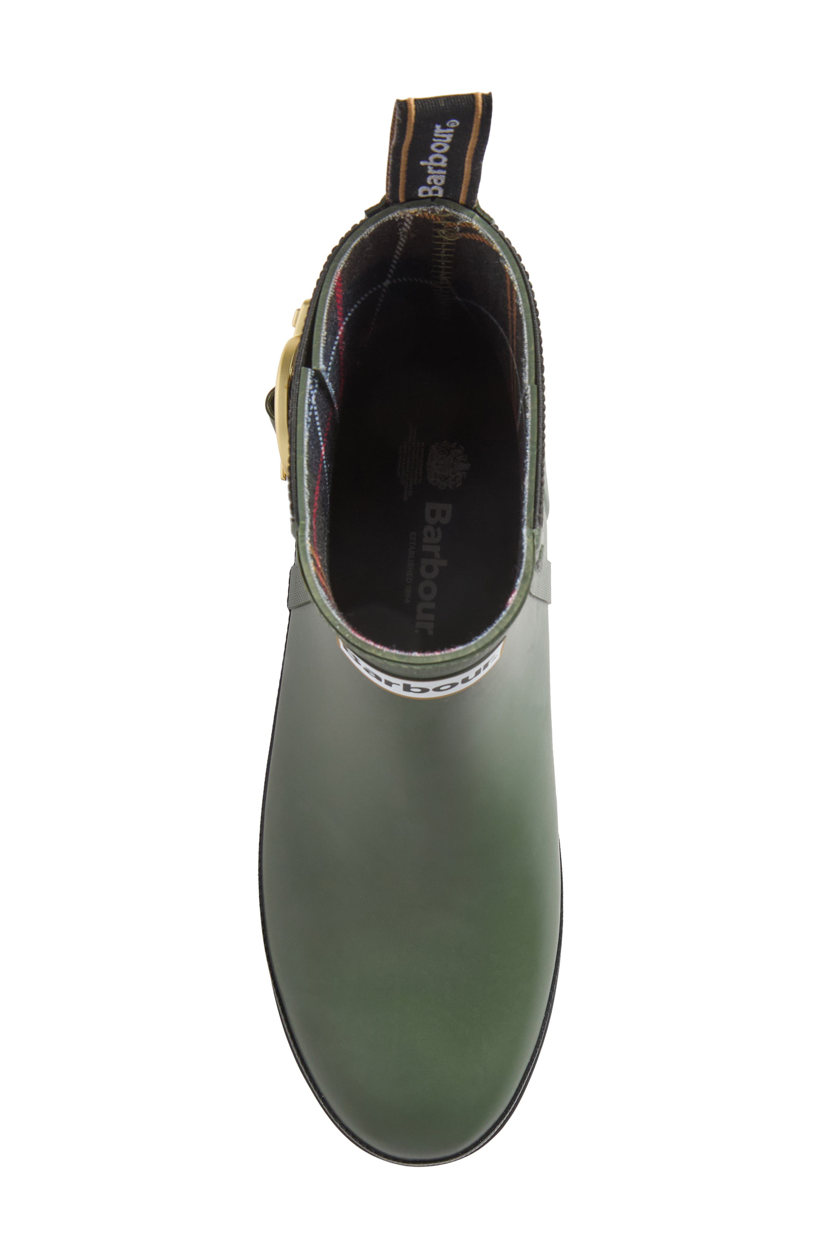 Hepburn Ankle Rain Boot, Alternate, color, OLIVE/ BLACK