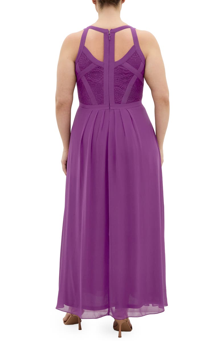 City Chic Chiffon & Lace Maxi Dress, Alternate, color, 