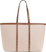 トートバッグ Valentino Garavani Rockstud Tote Bag In Canvas And Leather Valentino Garavani Rockstud Tote Bag | italist