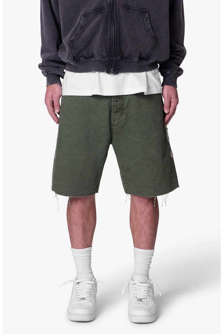 Mojave Raw Hem Canvas Shorts, Main, color, OLIVE