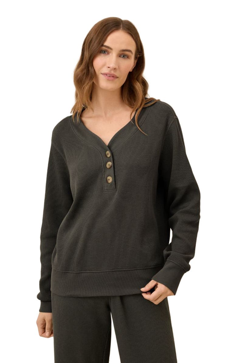 Pact Thermal Waffle Henley Pullover, Alternate, color,