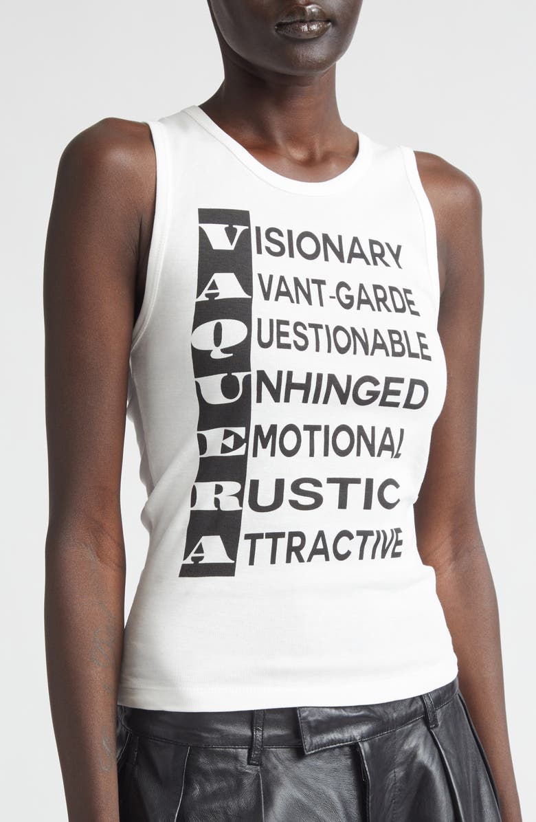 Vaquera Anagram Logo Graphic Tank, Alternate, color, White