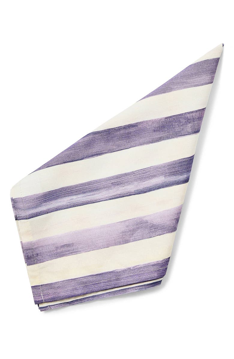 MACKENZIE CHILDS Violet Stripe Print Napkin, Main, color, Violet