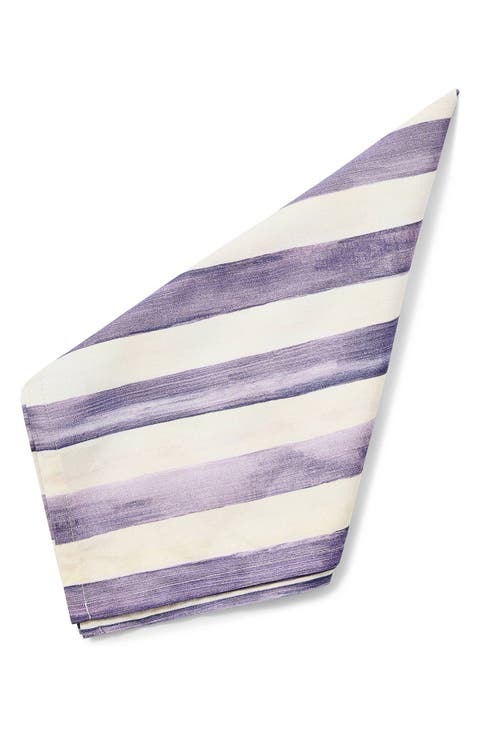 Violet Stripe Print Napkin