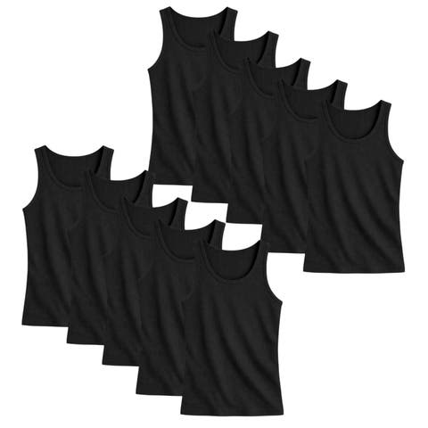 Mens 10 Pack Ribbed Tank Tops Classic Fit