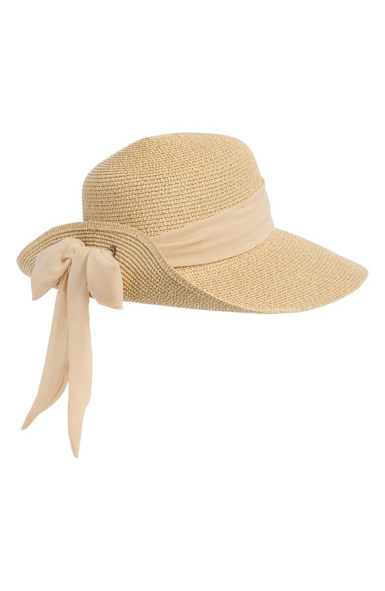 Nine West Bow Floppy Hat, Alternate, color, Neutral Multi