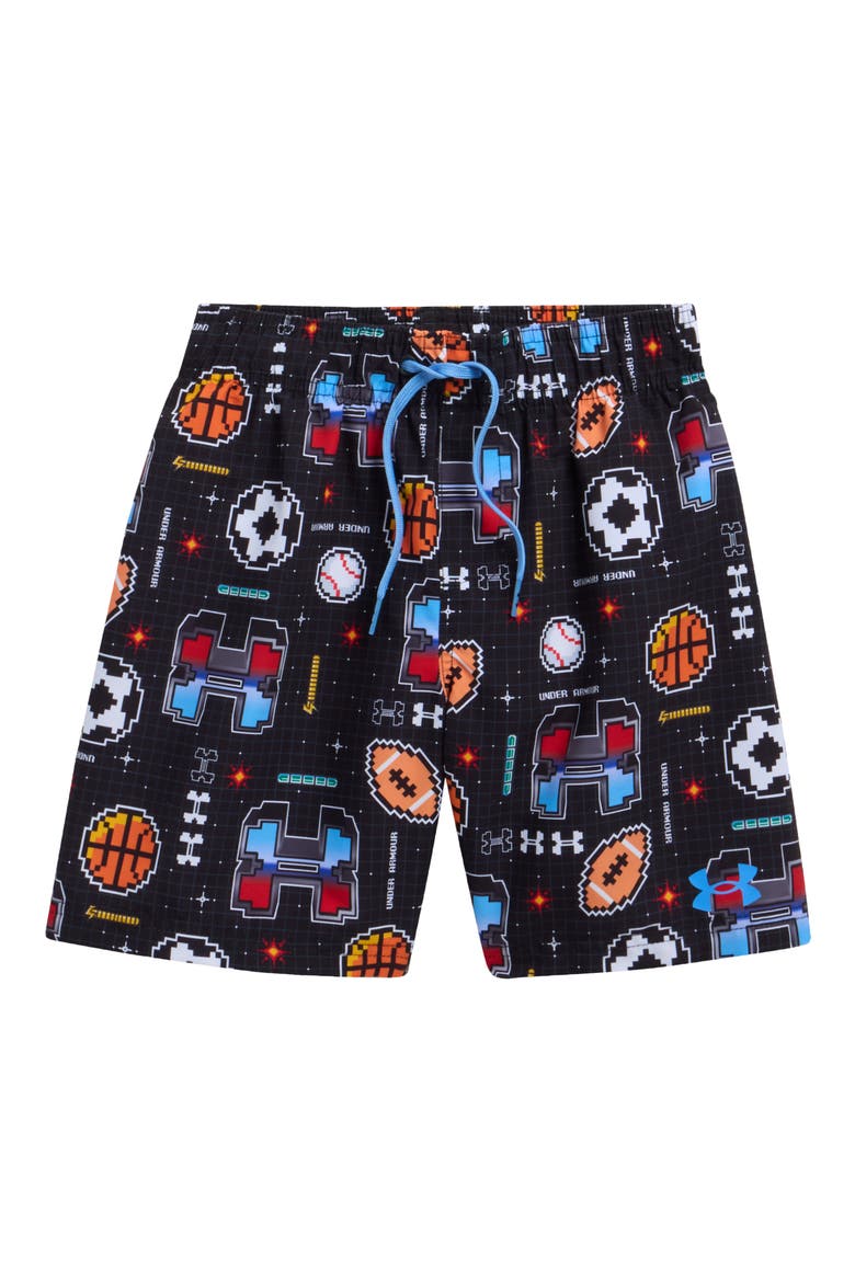 Kids' Gamer Mode Volley Swim Trunks, Alternate, color, BLACK