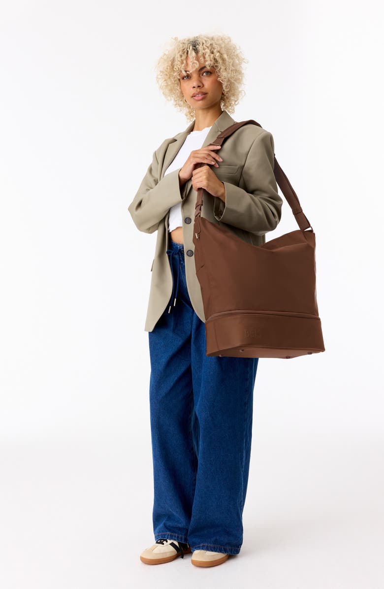Béis Nylon Shoulder Tote, Alternate, color, Maple