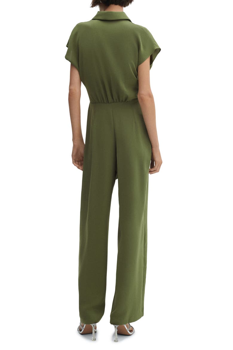 Tie Waist Wide Leg Jumpsuit, Alternate, color, GREEN