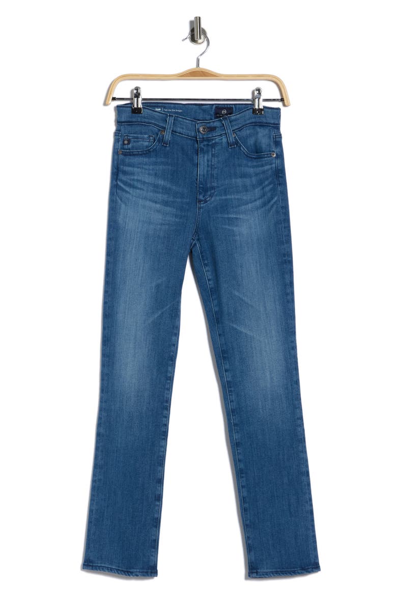 Mari High Waist Slim Straight Leg Jeans, Alternate, color, ICONIC BLUE