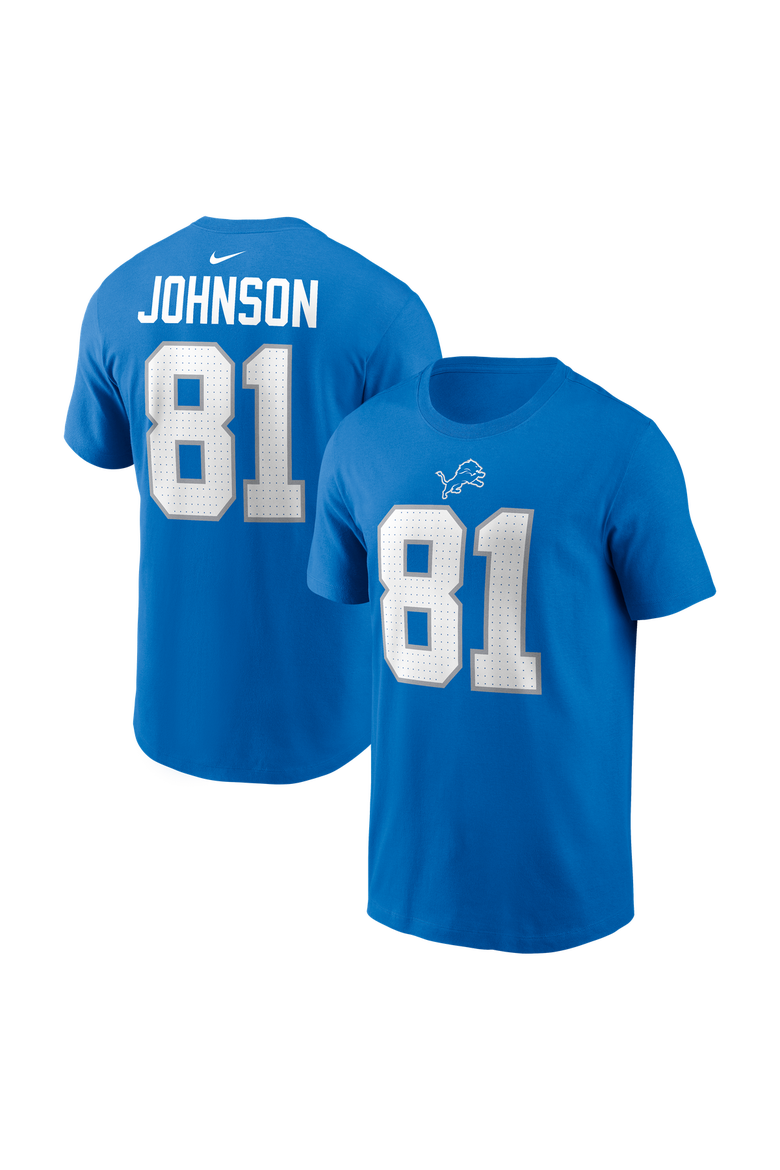 Men's Nike Calvin Johnson Blue Detroit Lions Retired Name & Number T-Shirt, Main, color, Blue