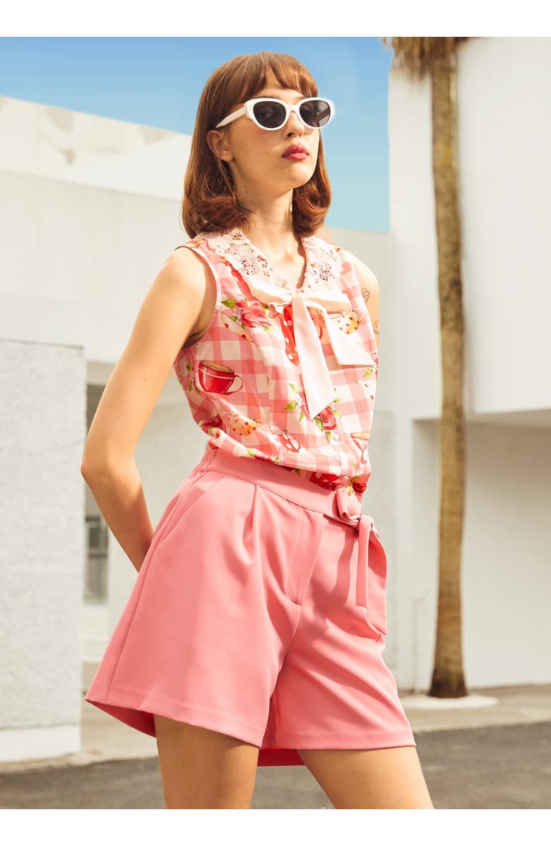 ModCloth Blushing Bow Shorts, Alternate, color, Pink Lemonade