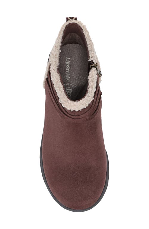 Lifestride Glendale Faux Fur Trim Bootie In Brown