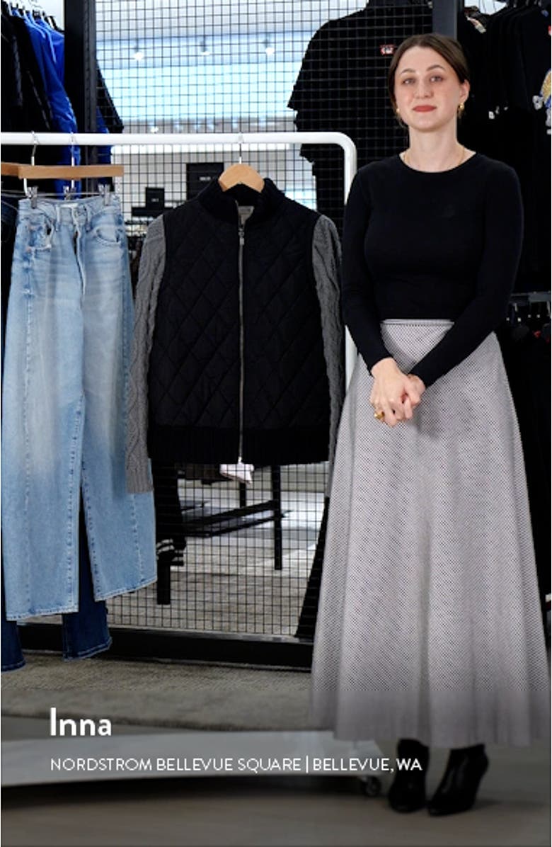 Mixed Media Quilted Sweater Jacket, sales video thumbnail