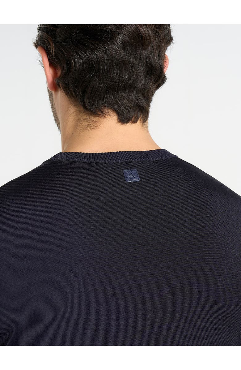 Manière De Voir Ellis Luxe Knitted T-Shirt, Alternate, color, Navy