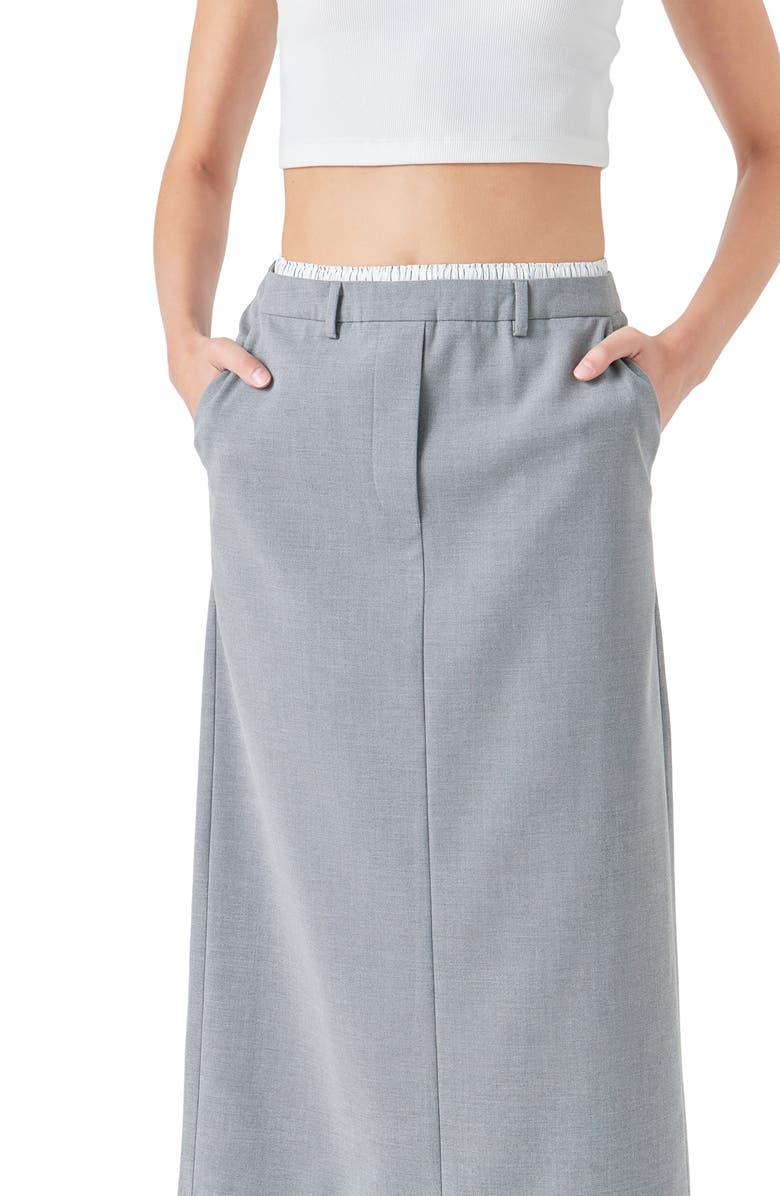 Grey Lab Boxer Waist Skirt, Alternate, color, Grey