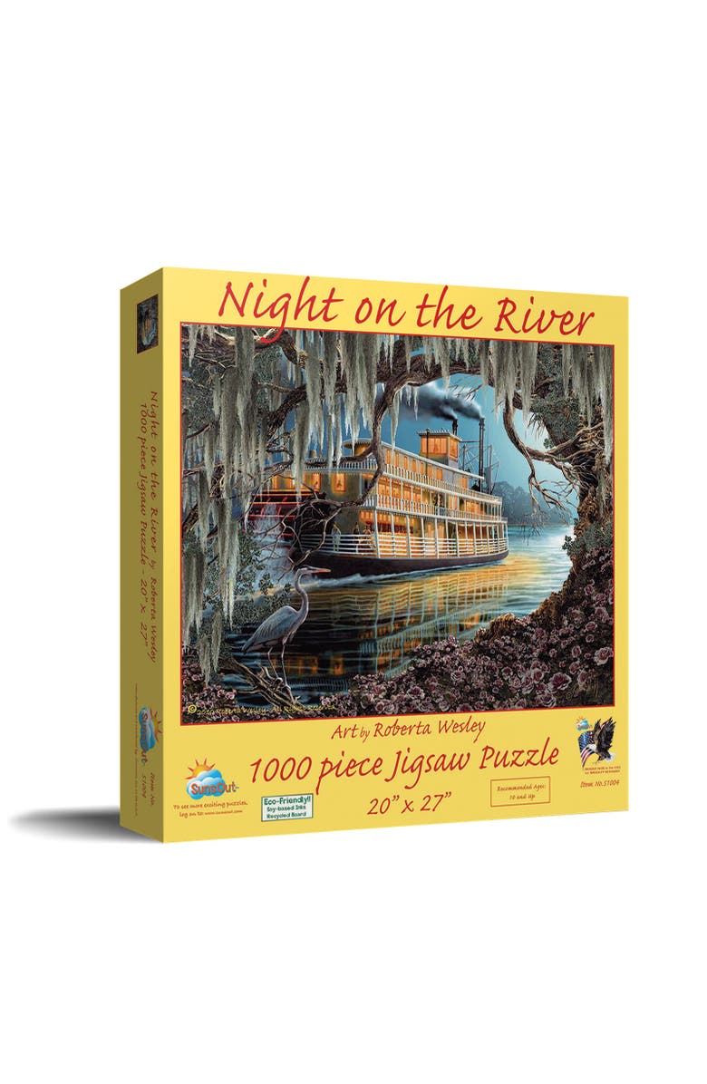 Sunsout Night on the River 1000 piece Jigsaw Puzzle for Adults, Main, color, Multicolor