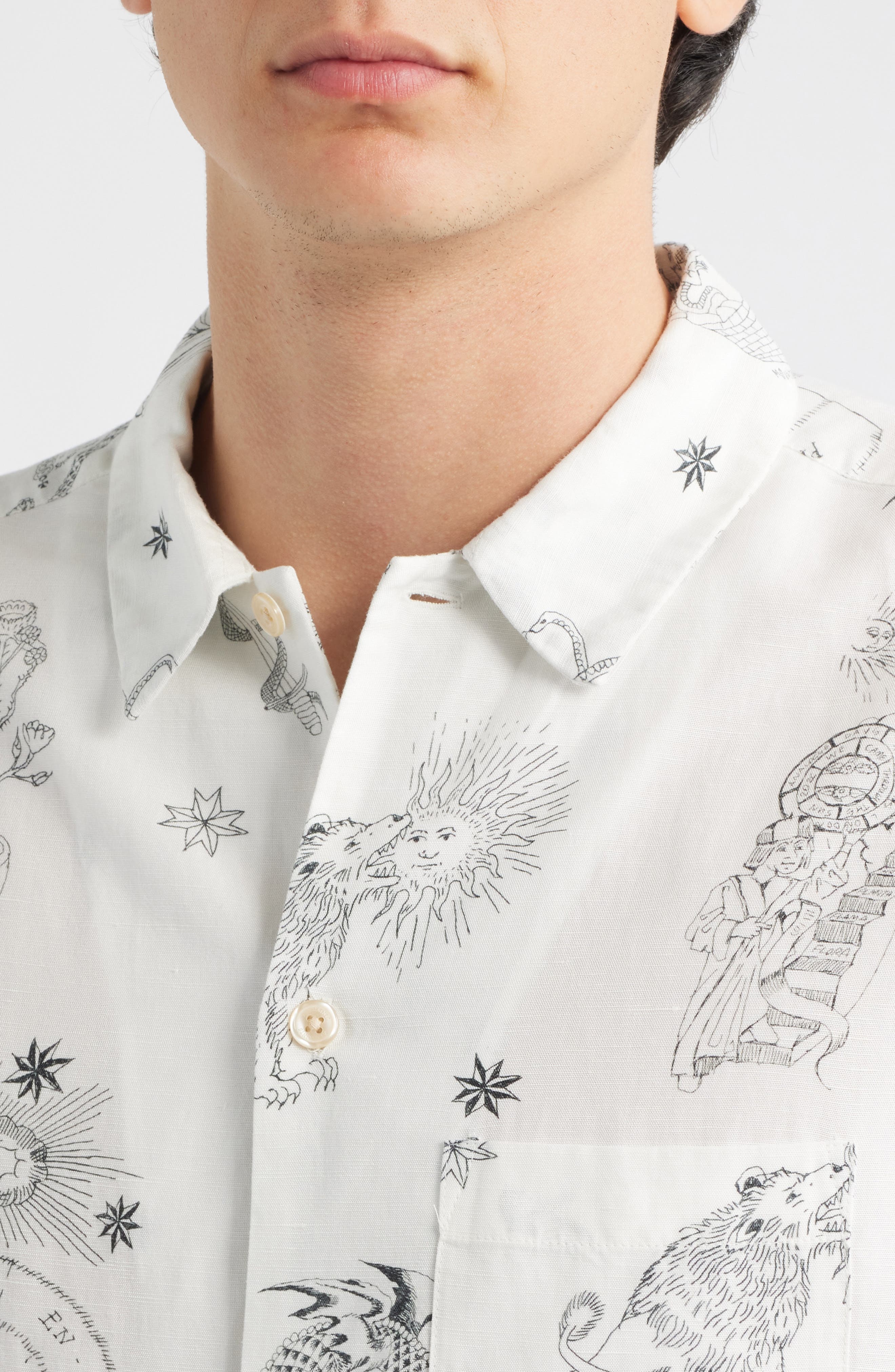 Terra Print Short Sleeve Button-Up Shirt - image 4