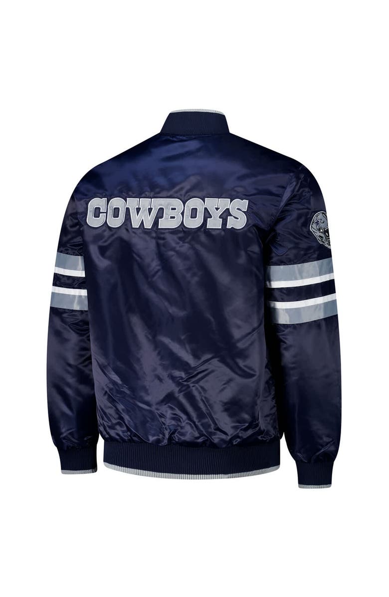 STARTER Men's Starter Navy Dallas Cowboys Scout I Full-Snap Varsity Jacket, Alternate, color, Navy