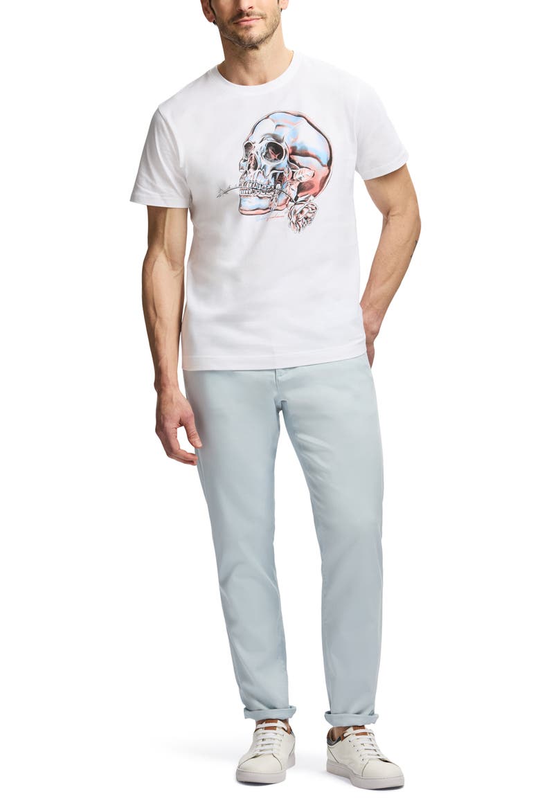 Chrome Skull Knit Graphic T-Shirt, Alternate, color, WHITE
