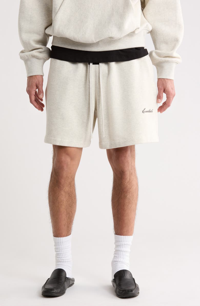 Fear of God Essentials Classic Fit Shorts, Main, color, Oatmeal Hather