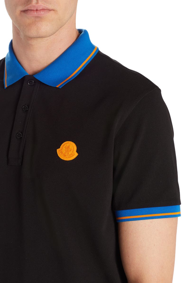 Moncler Contrast Trim Cotton Piqué Polo, Alternate, color, 