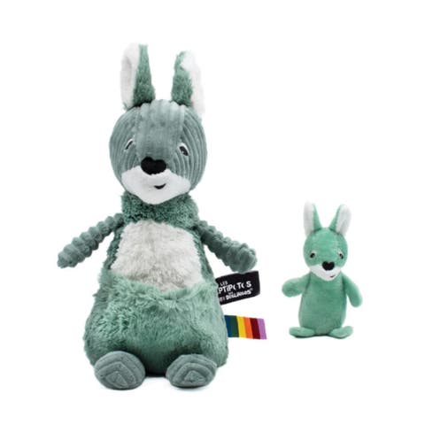Kangaroo Mom & Her Baby - Secret Keeper Plush Toy, Eco-Friendly, Soft & Washable