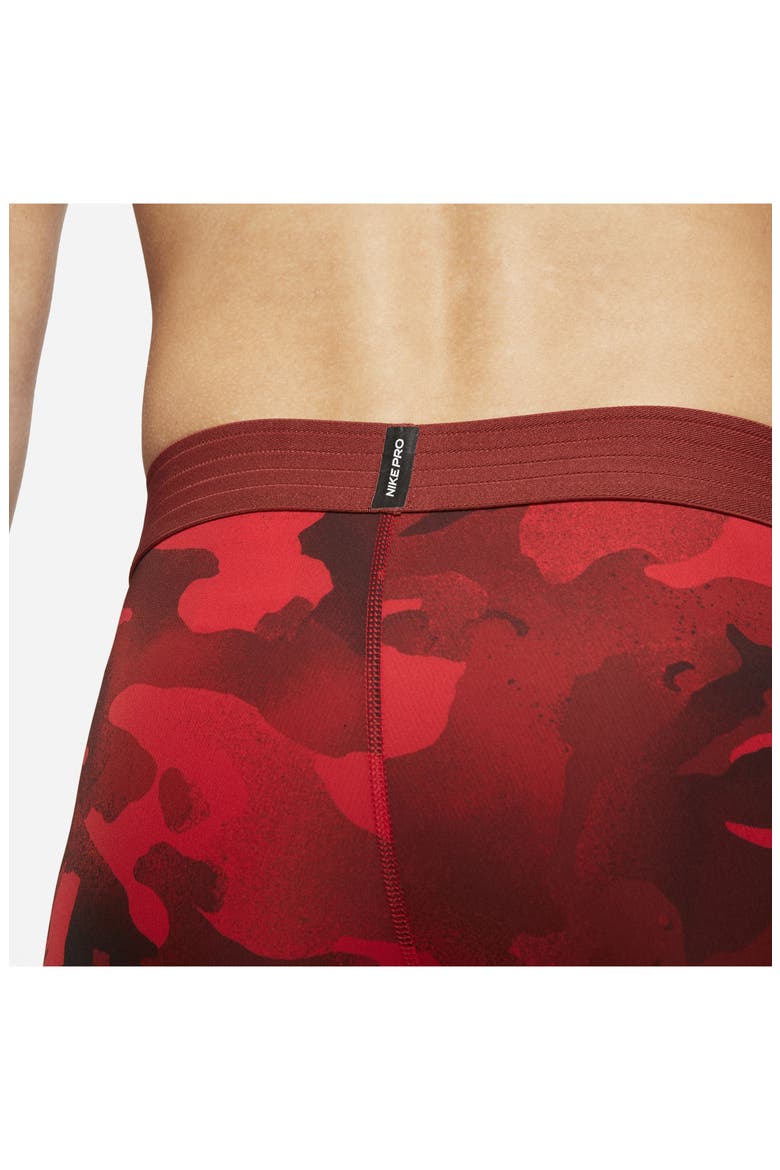Pro Dri-FIT 3/4 Camo Training Tights, Alternate, color, UNIVERSITY RED/ BLACK