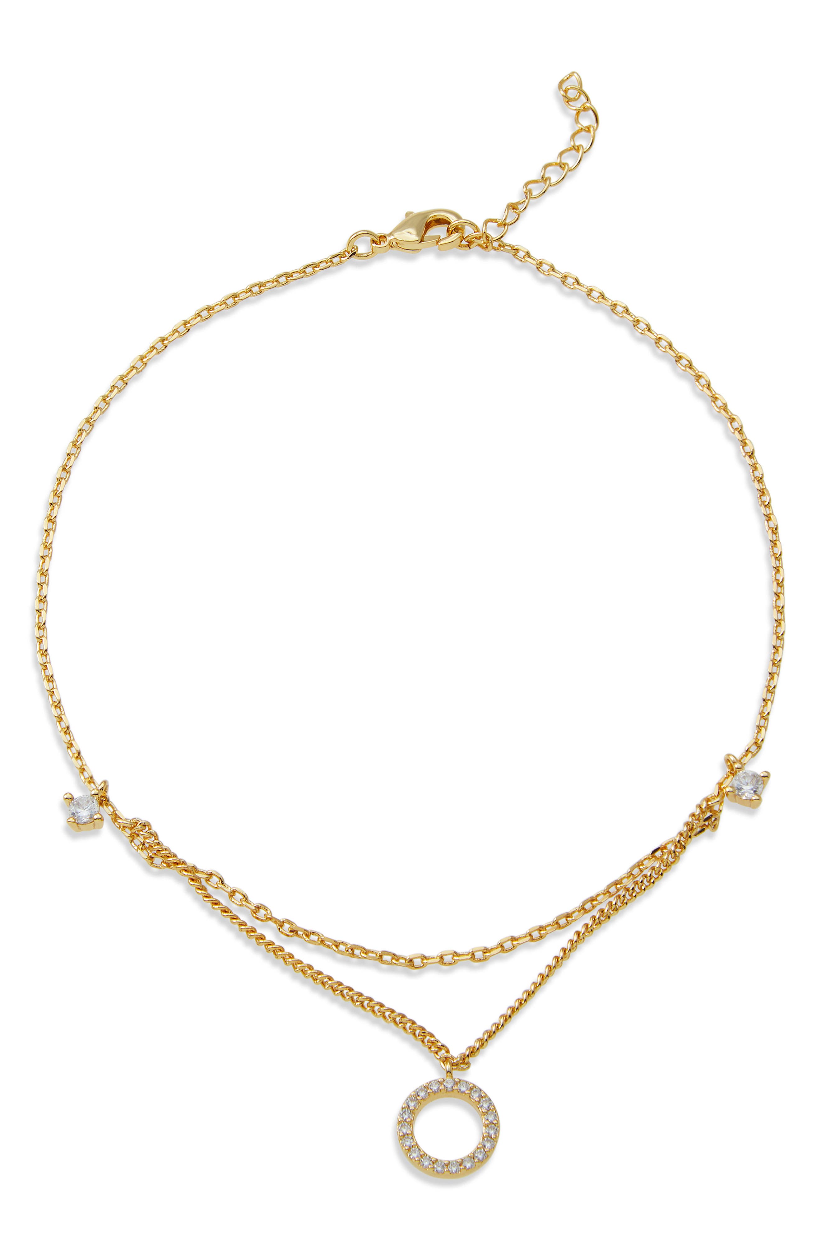SAVVY CIE JEWELS 18K Yellow Gold Plated CZ Anklet