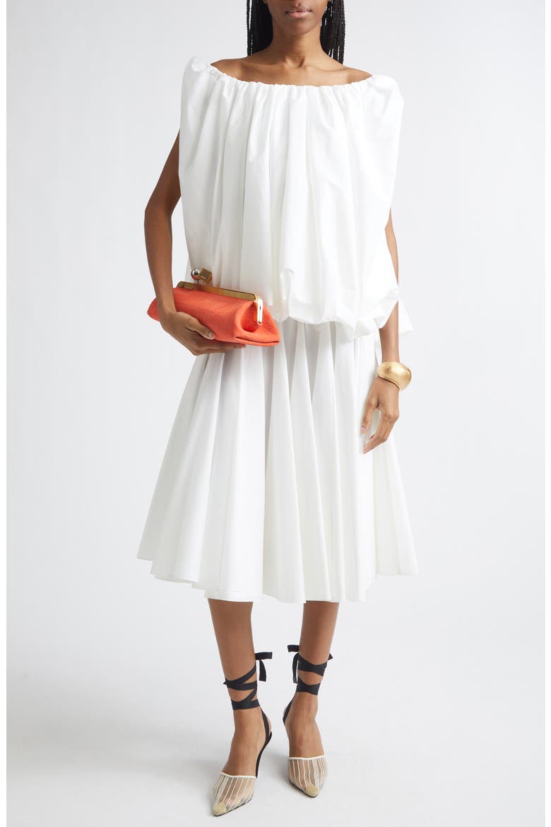 The Lavande Draped Bouffant Top, Alternate, color, WHITE