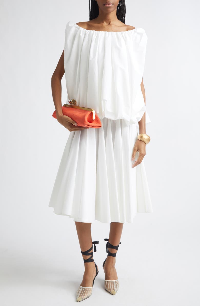 Jacquemus The Lavande Draped Bouffant Top, Alternate, color, White