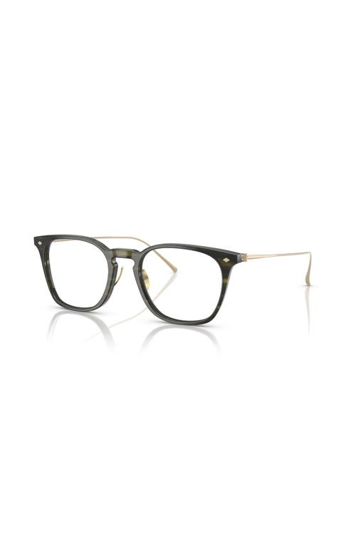 Giorgio Armani 49mm Rectangle Optical Glasses In Green