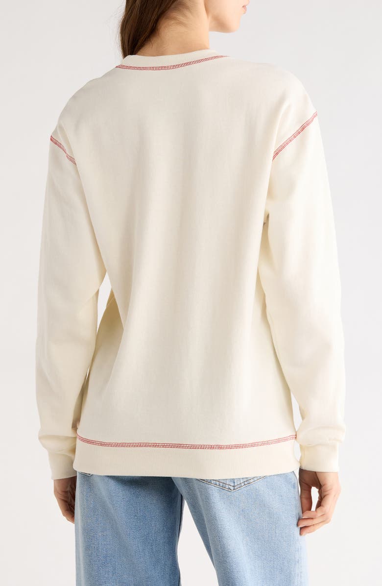 GOLDEN HOUR Fruit Embroidery Fleece Sweatshirt, Alternate, color, Marshmallow