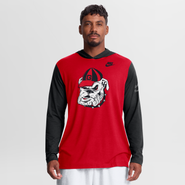 Nike Men's Nike Red/Black Georgia Bulldogs Campus Legacy Tri-Blend Long Sleeve Hooded T-Shirt