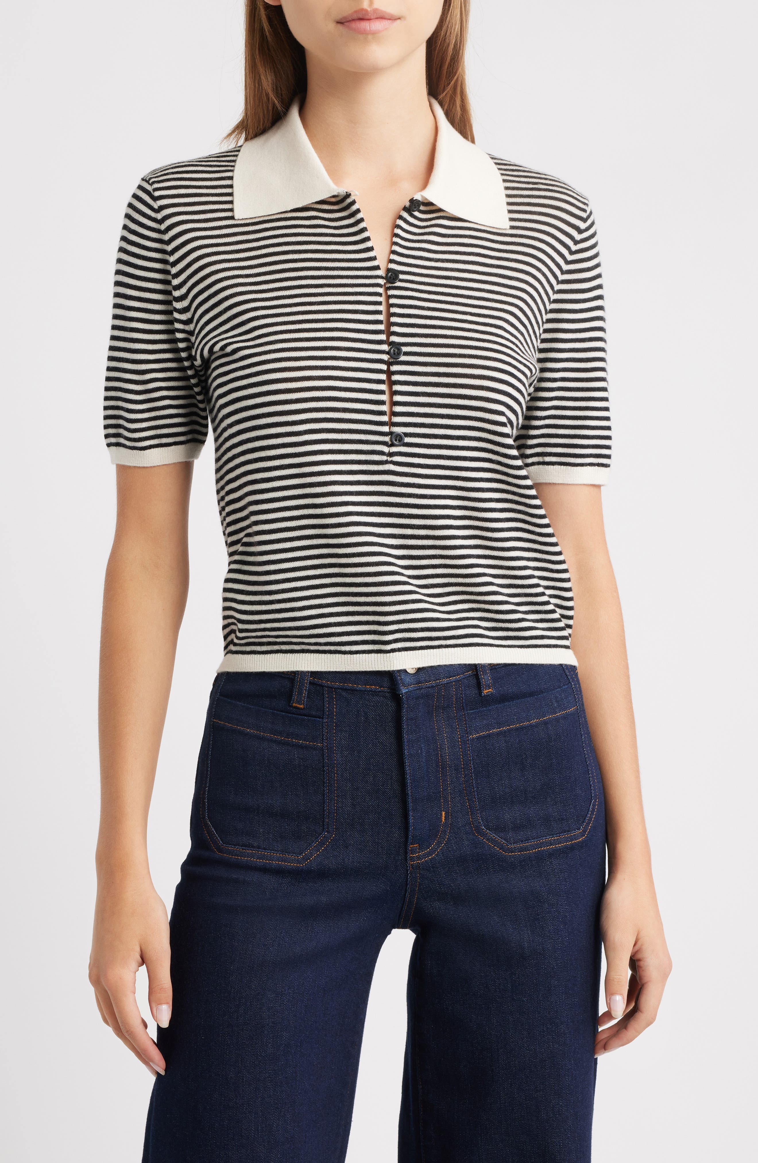 FRAME The Smart Stripe Polo Top