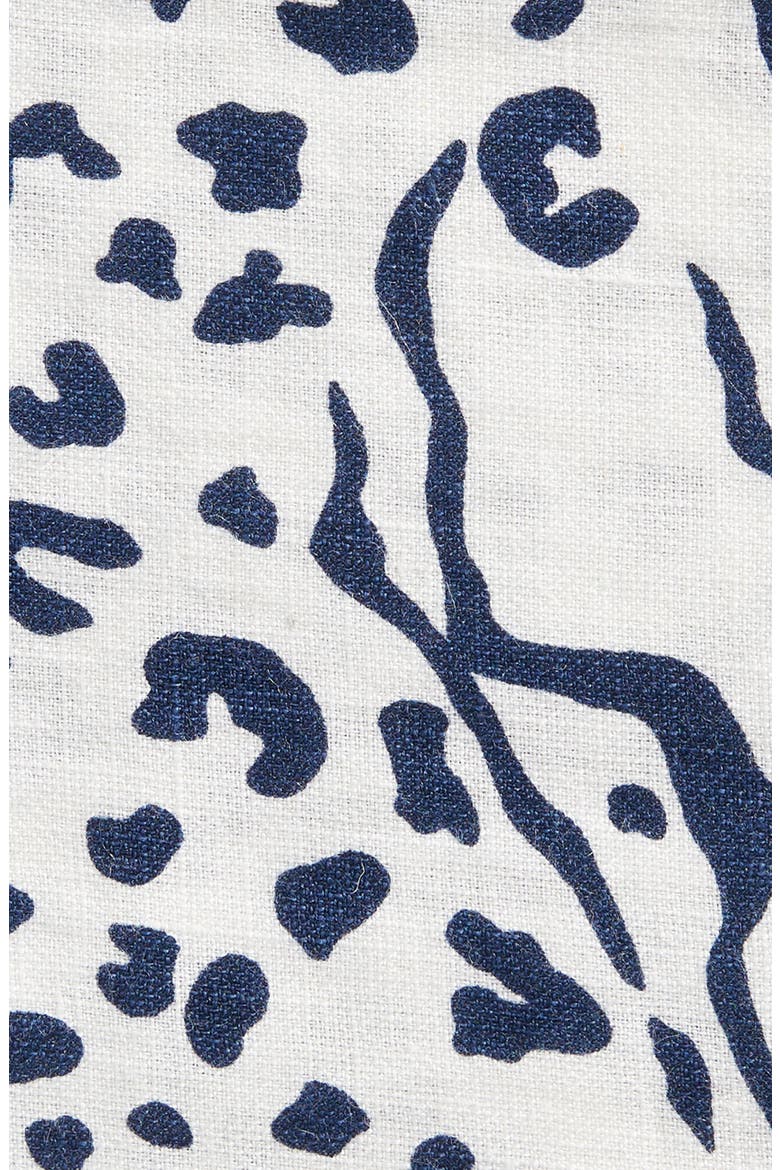 Print Linen Pocket Square, Alternate, color, NAVY