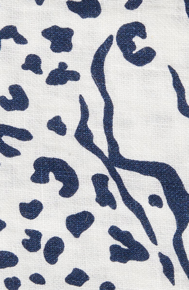 CLIFTON WILSON Print Linen Pocket Square, Alternate, color, Navy
