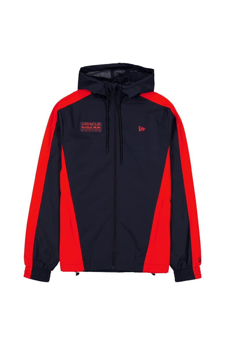 New Era Men's New Era  Navy Red Bull Racing Lightweight Full-Zip Hooded Windbreaker, Alternate, color, 