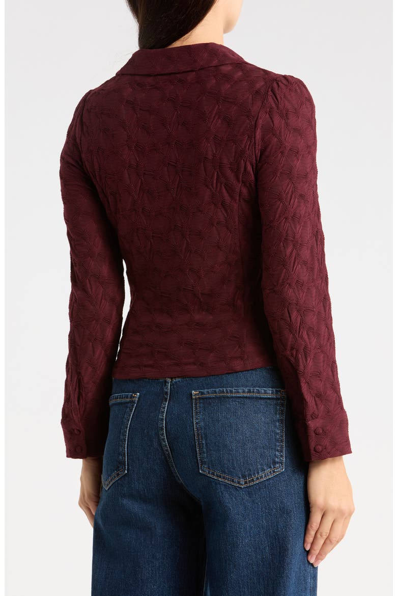 Ruched Front Textured Knit Top, Alternate, color, BERRY