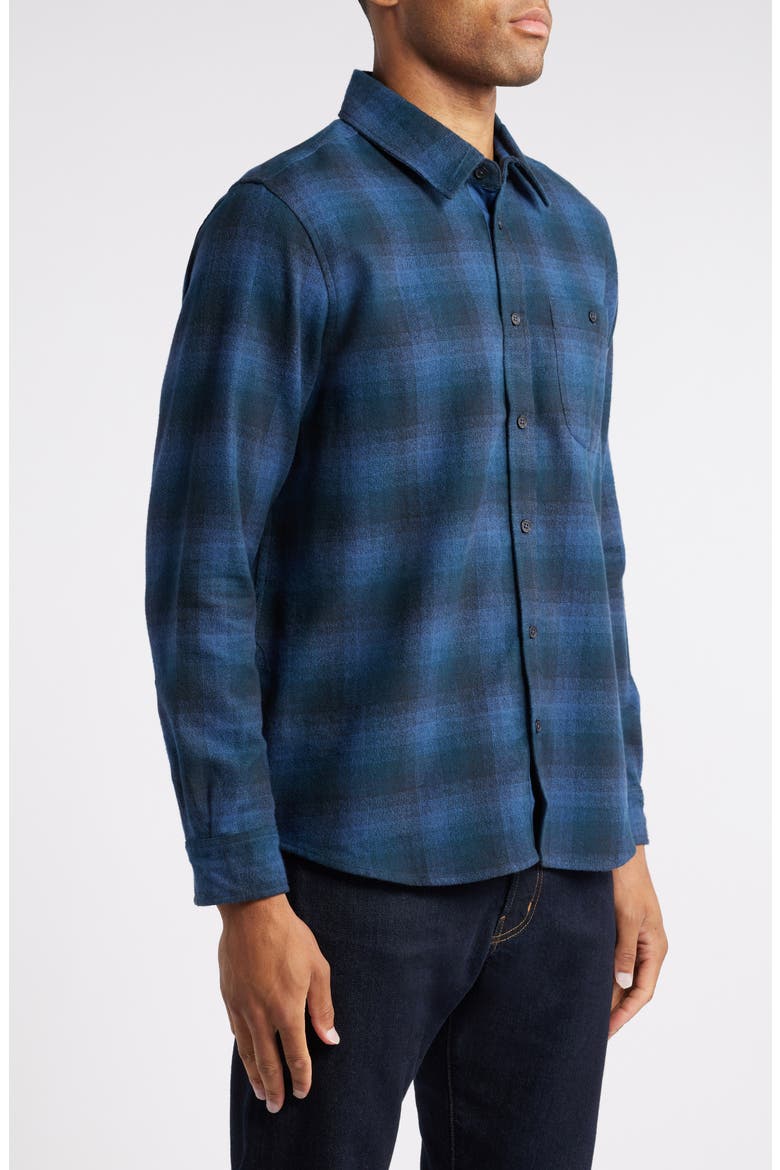 Aiden Plaid Cotton Button-Up Shirt, Alternate, color, GRADIENT PLAID NAVY MULTI