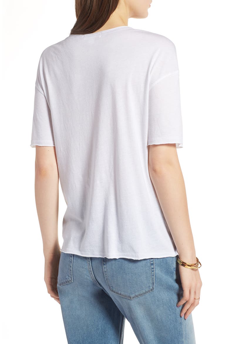 Twist Detail Tee, Alternate, color, WHITE