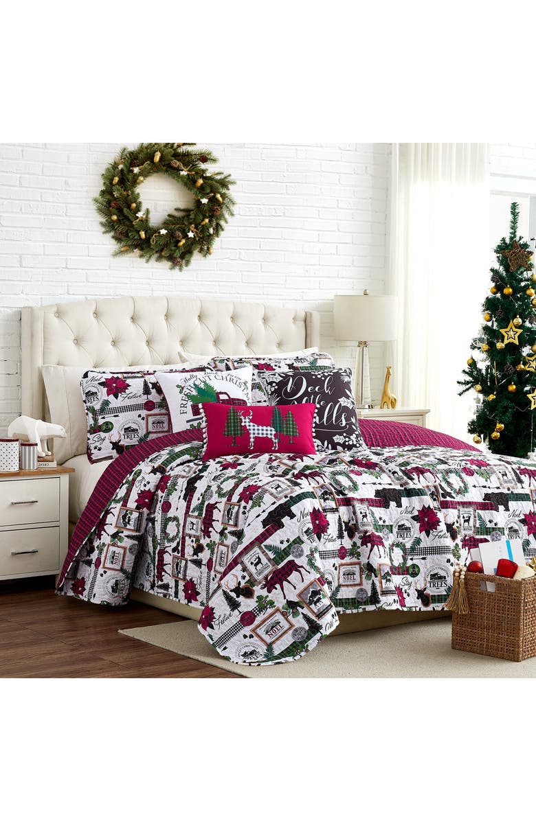 SOUTHSHORE FINE LINENS Merry Town Christmas Quilt Set, Alternate, color, Merry Town Christmas