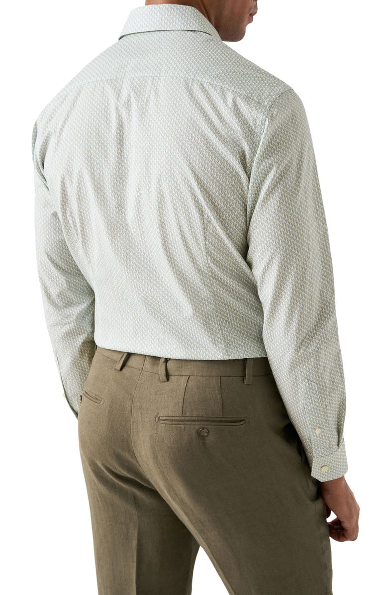 Eton Slim Fit Parrot Print Cotton Dress Shirt, Alternate, color, Green