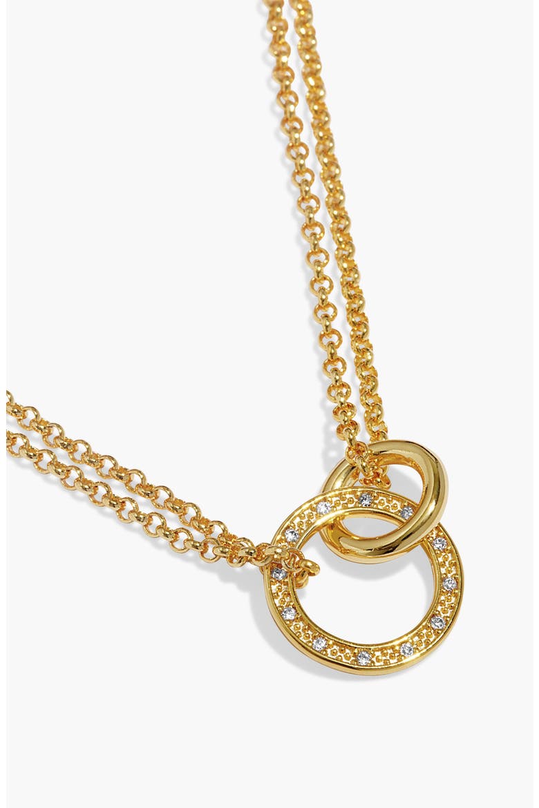 Evermore Linked Circles Necklace In Gold-Tone Plating, Main, color, Metallic Gold