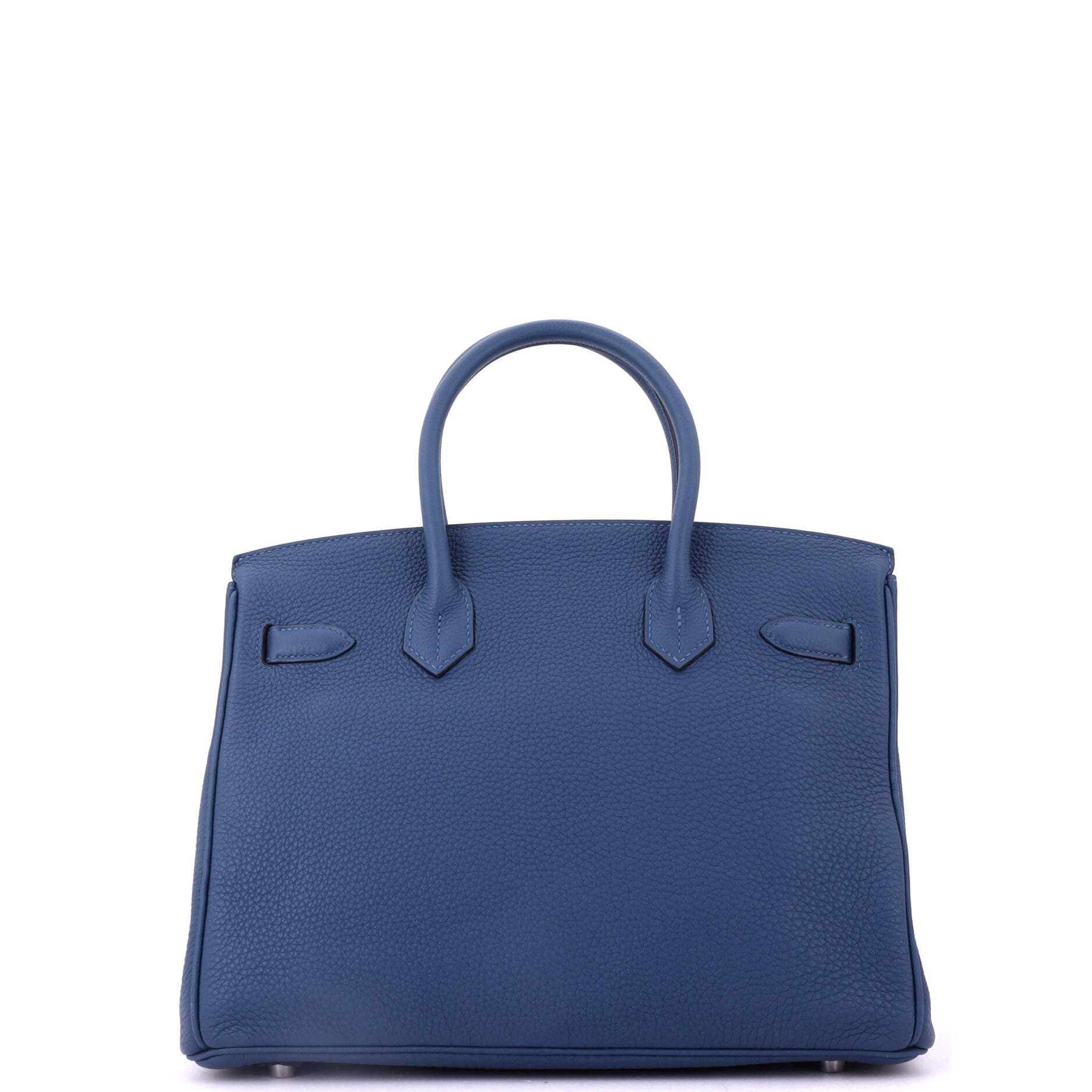 Pre-Owned Hermes Birkin Handbag Blue Togo with Palladium Hardware 30, Alternate, color, 