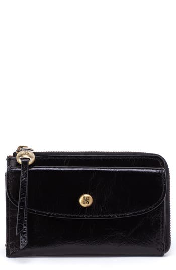 Hobo Addi Leather Card Case In Black