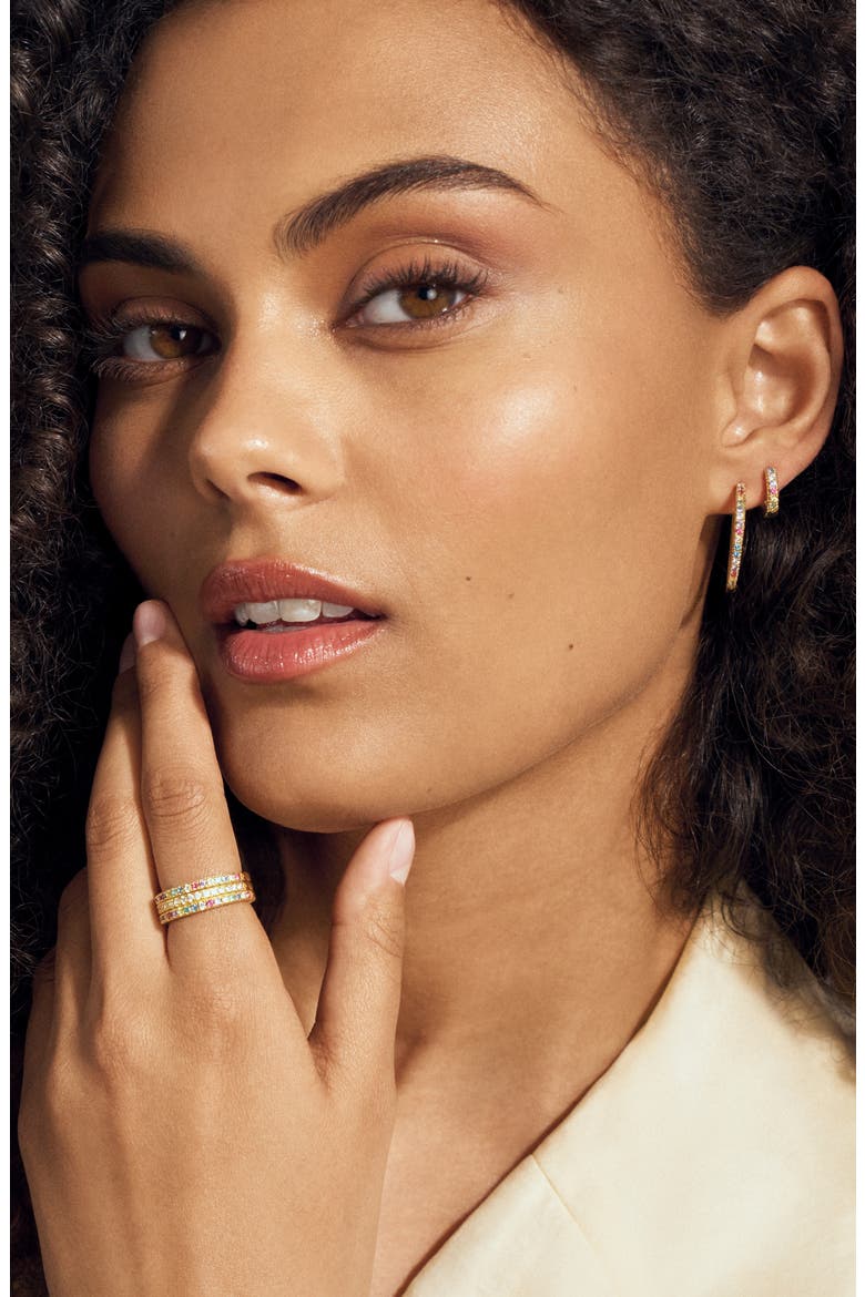 Ring Ellera, Alternate, color, 18k Gold Plated / Rainbow
